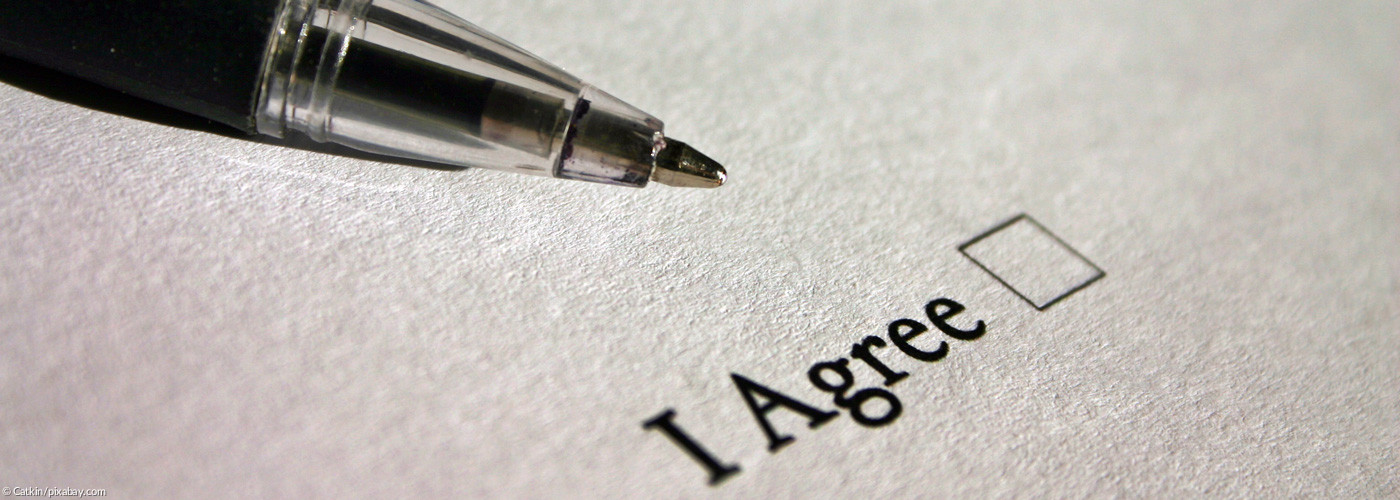 Symbolbild - Zustimmung zu den Teilnahmebedingungen